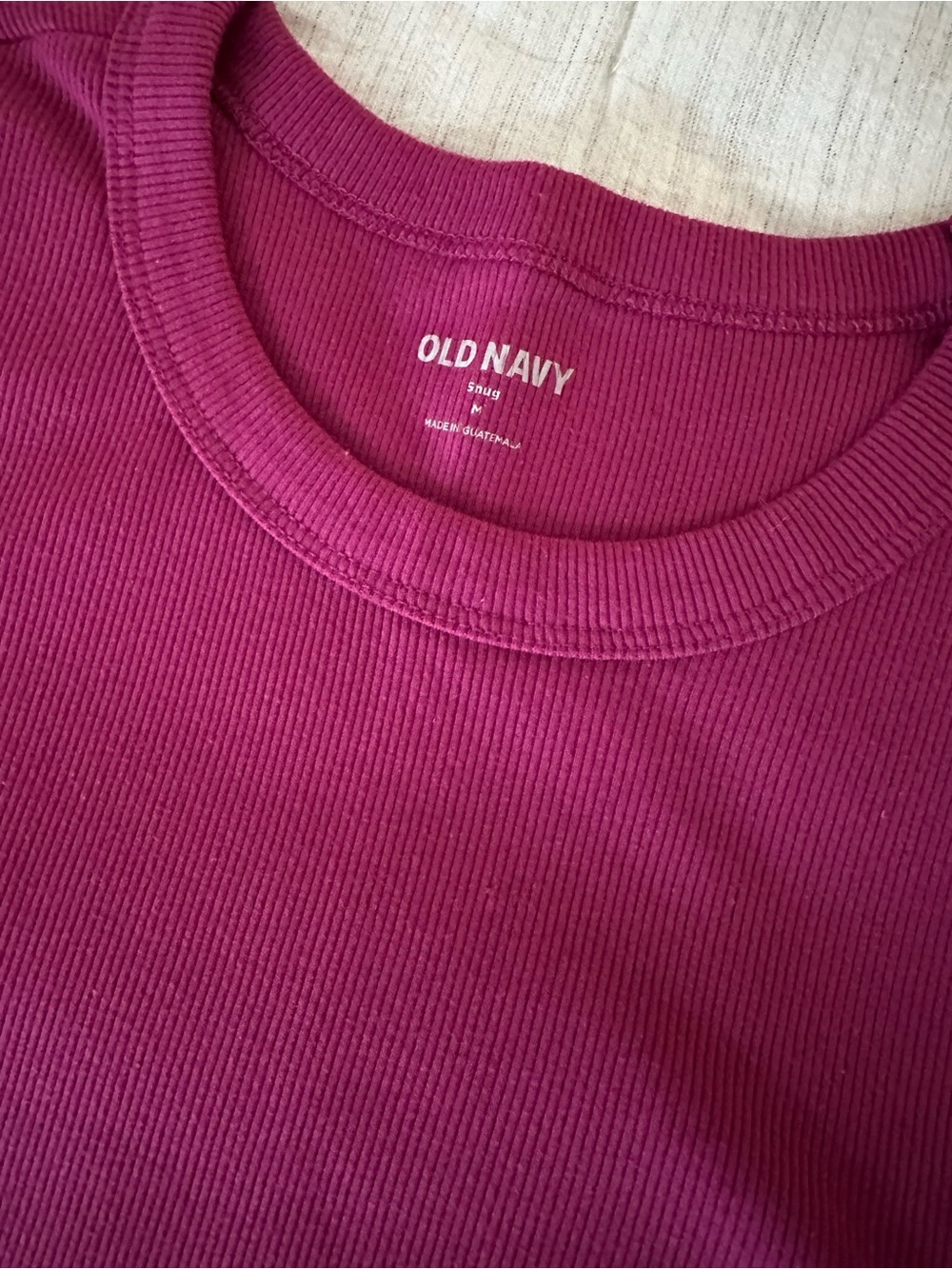 Old Navy women’s Ribbed Crewneck T-shirt - raspberry